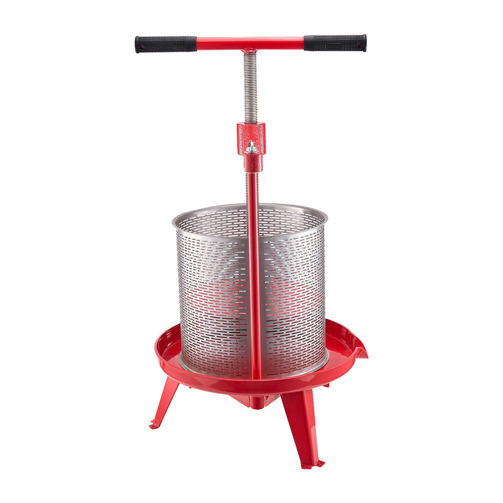 3.69 Gal/14L Fruit Wine Press, Stainless Steel Basket with Cross-beam and Triangular Structure, Manual Juice V952-GJYZJLSBXG142GNCWV0