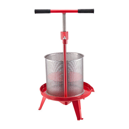 3.69 Gal/14L Fruit Wine Press, Stainless Steel Basket with Cross-beam and Triangular Structure, Manual Juice V952-GJYZJLSBXG142GNCWV0