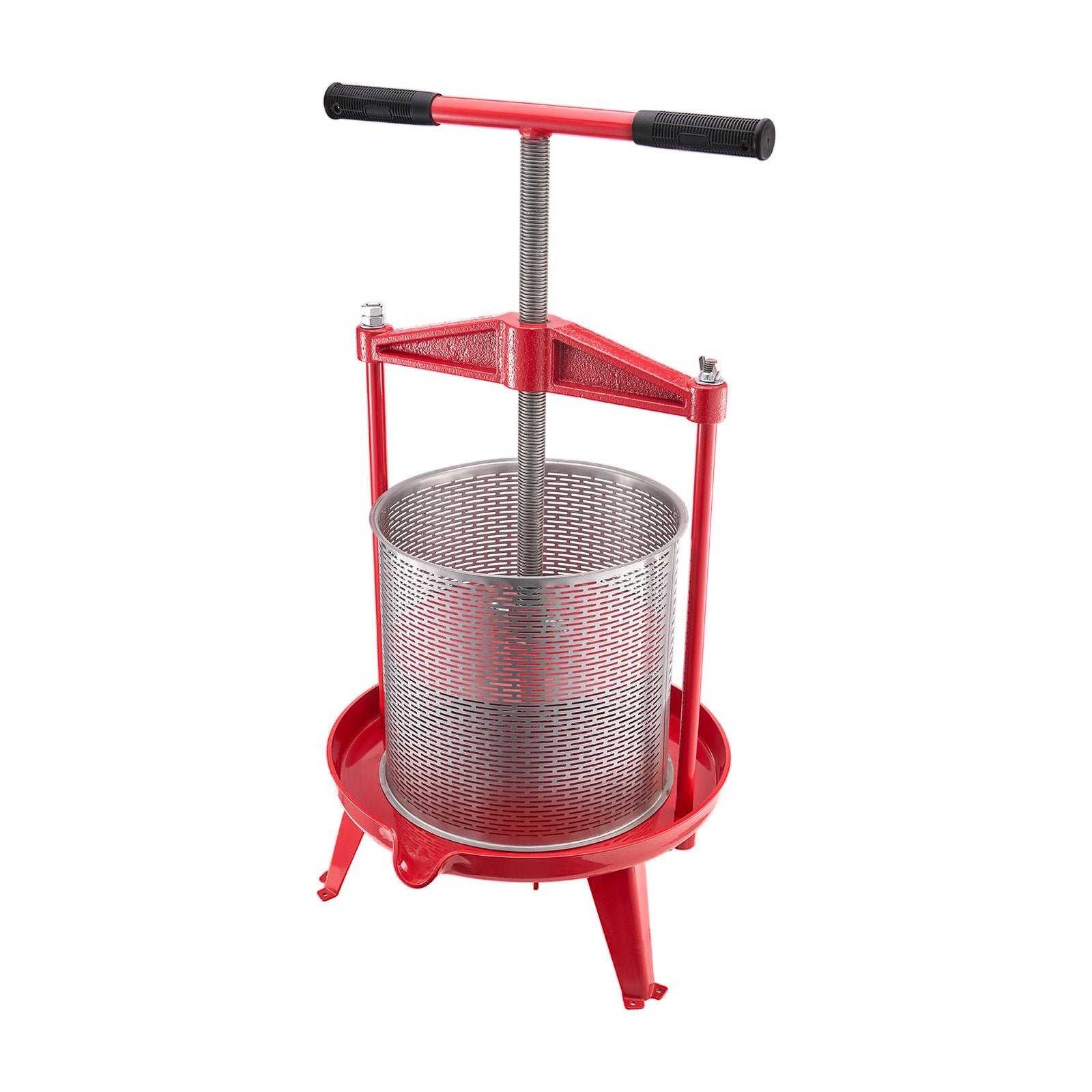 3.69 Gal/14L Fruit Wine Press, Stainless Steel Basket with Cross-beam and Triangular Structure, Manual Juice V952-GJYZJLSBXG142GNCWV0