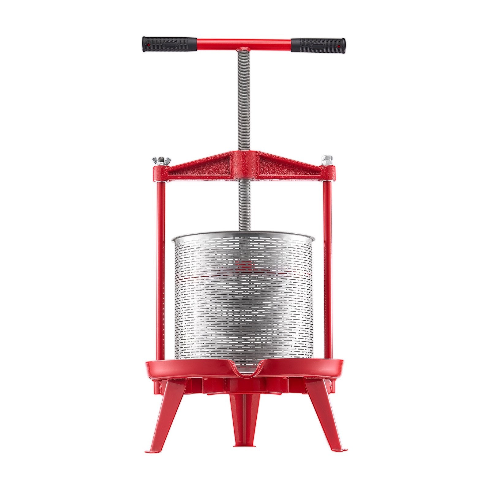 3.69 Gal/14L Fruit Wine Press, Stainless Steel Basket with Cross-beam and Triangular Structure, Manual Juice V952-GJYZJLSBXG142GNCWV0