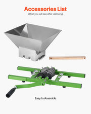 1.8 Gal/7L Fruit and Apple Crusher, Large Manual Grinder, Stainless Steel Fruit Scratter Pulper for Wine V952-GJYZJLSBXG7LH0QABV0