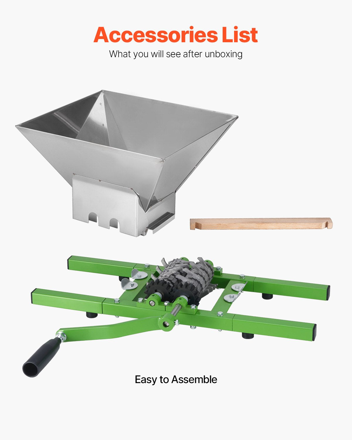1.8 Gal/7L Fruit and Apple Crusher, Large Manual Grinder, Stainless Steel Fruit Scratter Pulper for Wine V952-GJYZJLSBXG7LH0QABV0