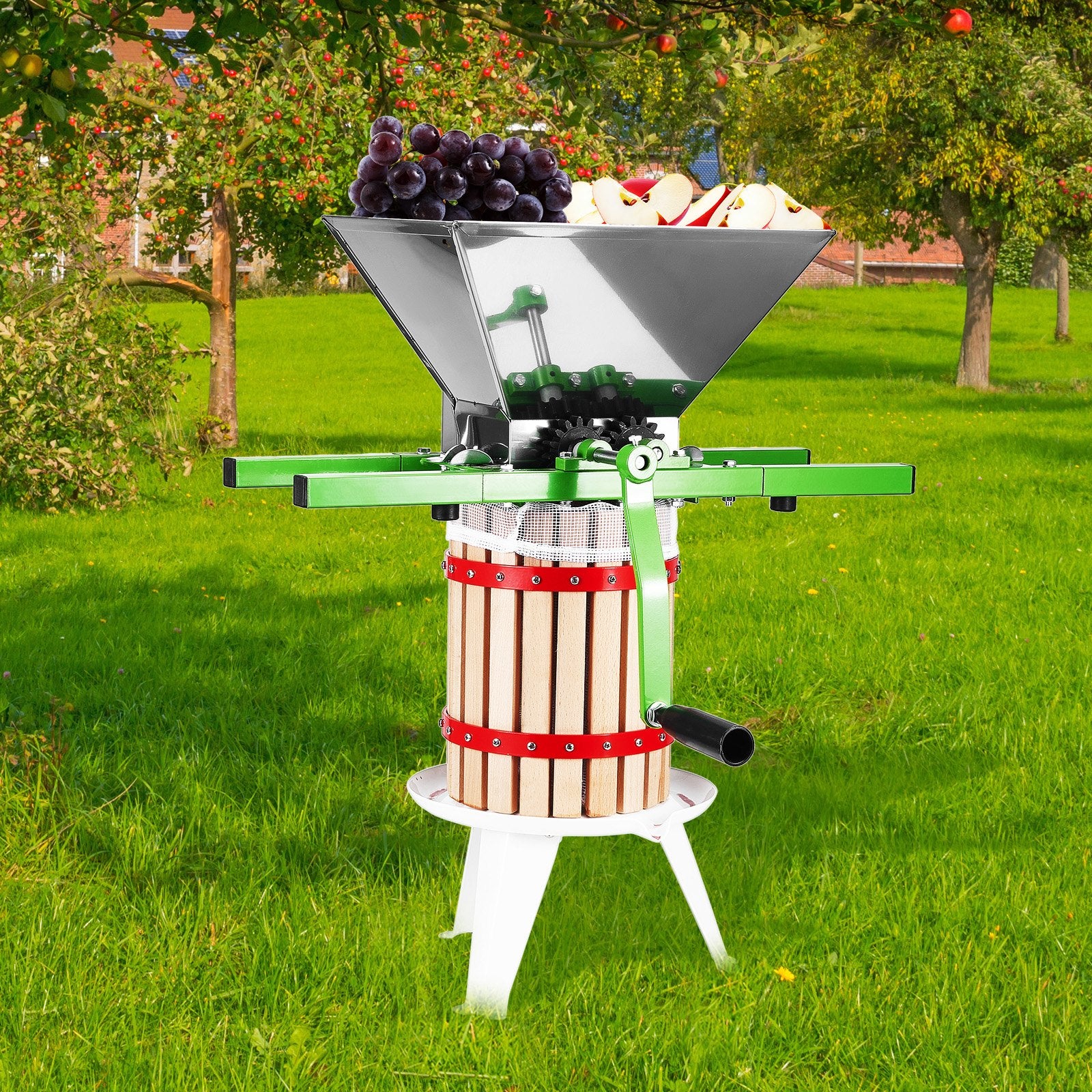 1.8 Gal/7L Fruit and Apple Crusher, Large Manual Grinder, Stainless Steel Fruit Scratter Pulper for Wine V952-GJYZJLSBXG7LH0QABV0