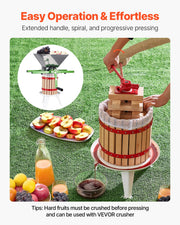 Fruit Wine Press Manual Press for Wine Making 3.2 Gal/12L Wood Basket V952-GJYZJLSSM12LGR2A1V0
