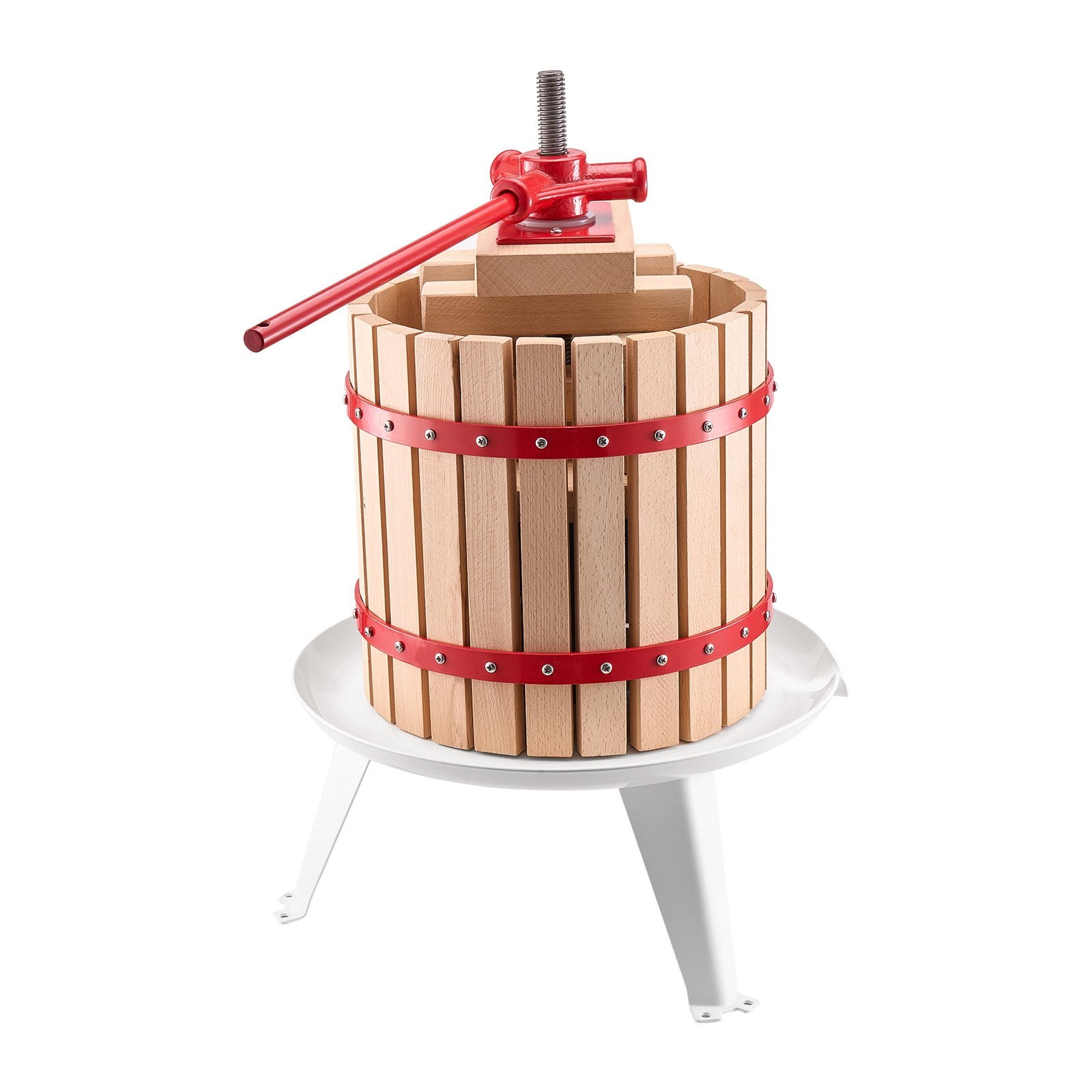 Fruit Wine Press Manual Press for Wine Making 3.2 Gal/12L Wood Basket V952-GJYZJLSSM12LGR2A1V0