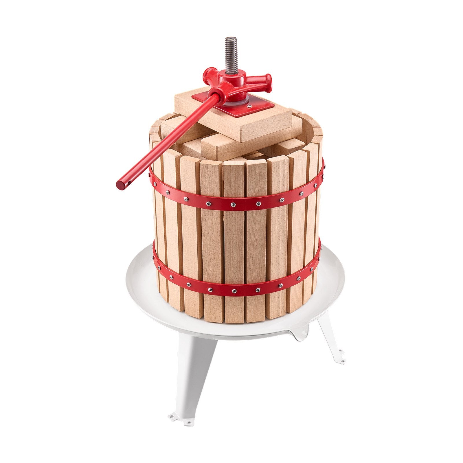 Fruit Wine Press Manual Press for Wine Making 3.2 Gal/12L Wood Basket V952-GJYZJLSSM12LGR2A1V0