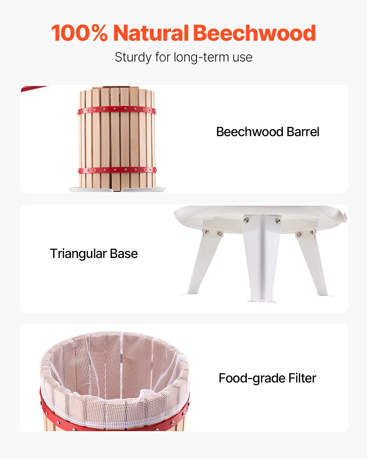 Fruit Wine Press Manual Press for Wine Making 4.75 Gal/18L Wood Basket V952-GJYZJLSSM18LC9D1UV0