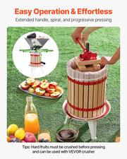 Fruit Wine Press Manual Press for Wine Making 4.75 Gal/18L Wood Basket V952-GJYZJLSSM18LC9D1UV0