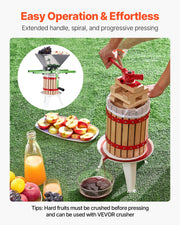 1.6 Gal/6L Fruit Wine Press, Solid Wood Basket with 8 Blocks, Heavy Duty Manual Juice Maker, Cider Apple V952-GJYZJLSSM6LB7BMXAV0