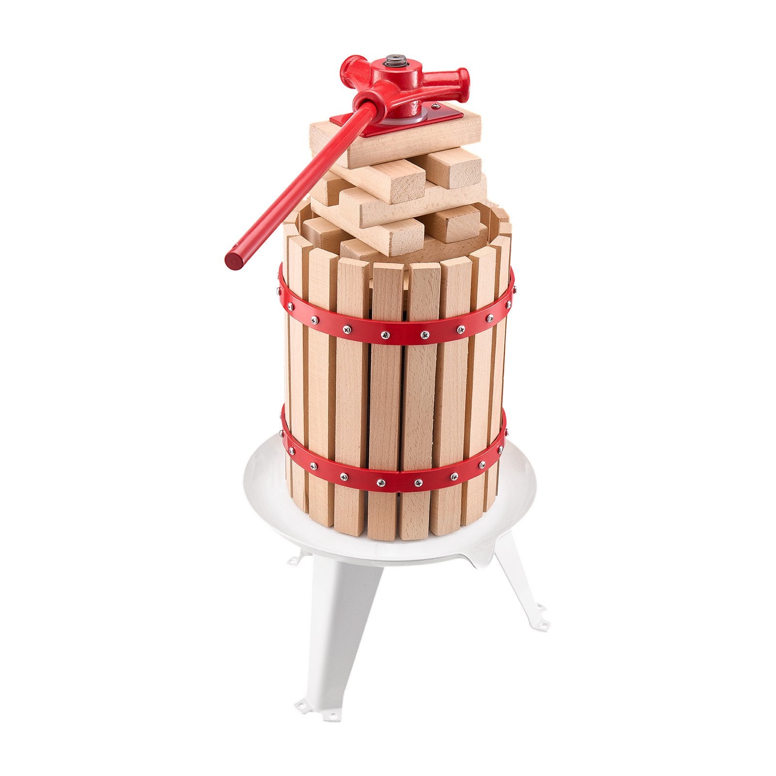 1.6 Gal/6L Fruit Wine Press, Solid Wood Basket with 8 Blocks, Heavy Duty Manual Juice Maker, Cider Apple V952-GJYZJLSSM6LB7BMXAV0