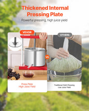 Fruit Wine Press Manual Press for Wine Making 1.6 Gal/6L Stainless Steel V952-GJYZJTMBXG6LEFHOVV0