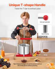 Fruit Wine Press Manual Press for Wine Making 1.6 Gal/6L Stainless Steel V952-GJYZJTMBXG6LEFHOVV0