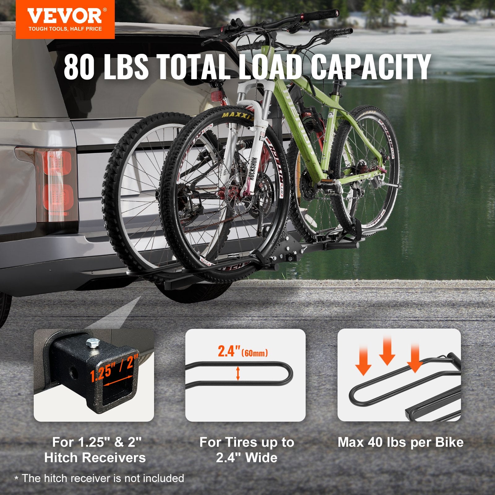 2-Bike Rack Hitch Mount Folding Carrier Car Truck SUV 1.25 V952-GJZXCJTJSGJJ5RWDJV0