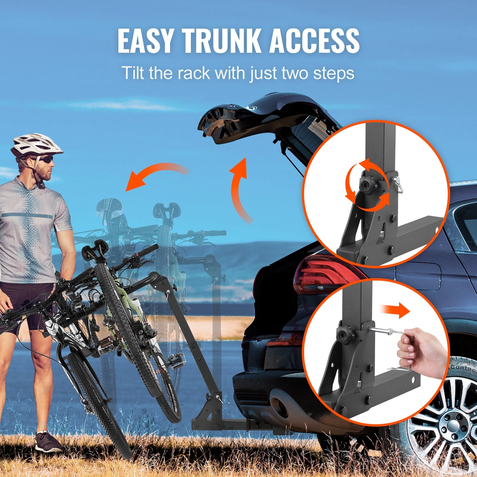 4 Bike Rack Hitch Mount Folding Swing Down Bicycle Carrier Car Truck SUV 150 lbs V952-GJZXCJXGSGJJ63517V0