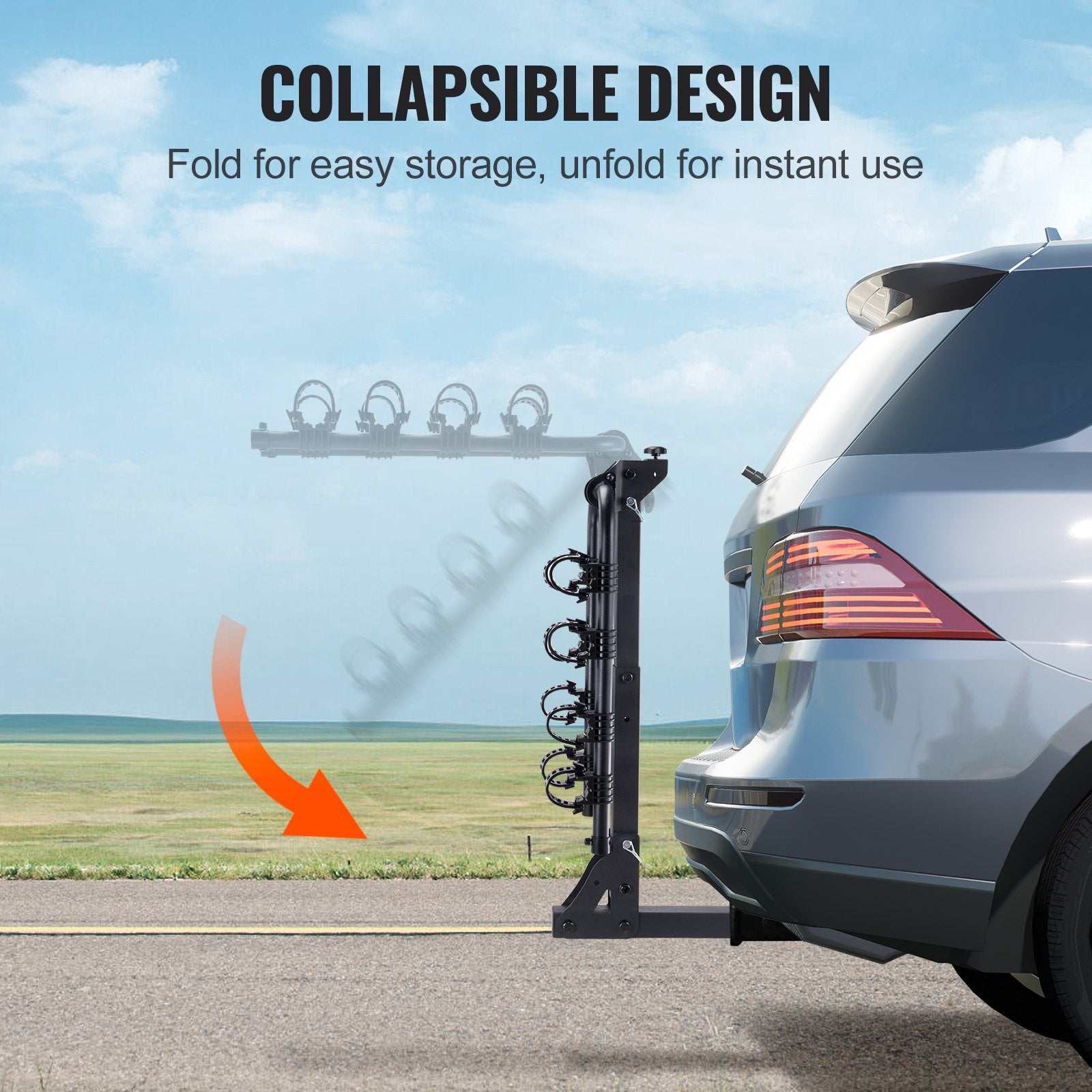 4 Bike Rack Hitch Mount Folding Swing Down Bicycle Carrier Car Truck SUV 150 lbs V952-GJZXCJXGSGJJ63517V0