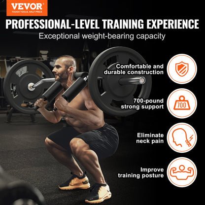 Safety Squat Bar, 318kg Fitness Squat Bar, Safety Squat Bar Attachment with Shoulder and Arm Pads, 28mm V952-GLG2YCDBS150OUNZ2V0