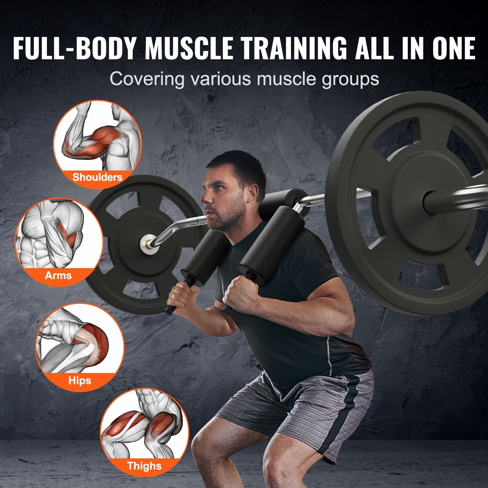Safety Squat Bar, 318kg Fitness Squat Bar, Safety Squat Bar Attachment with Shoulder and Arm Pads, 28mm V952-GLG2YCDBS150OUNZ2V0