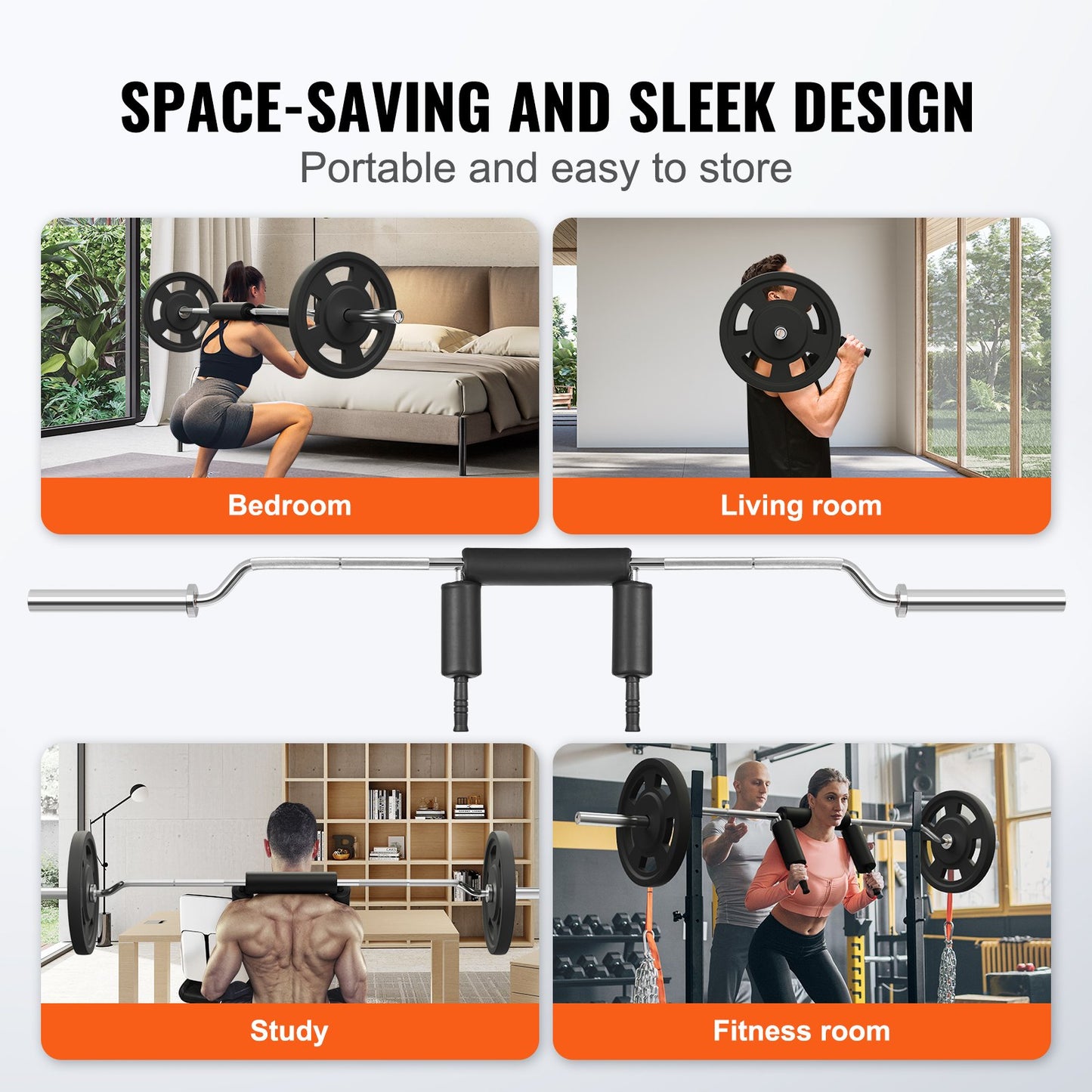 Safety Squat Bar, 318kg Fitness Squat Bar, Safety Squat Bar Attachment with Shoulder and Arm Pads, 28mm V952-GLG2YCDBS150OUNZ2V0