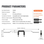 Safety Squat Bar, 318kg Fitness Squat Bar, Safety Squat Bar Attachment with Shoulder and Arm Pads, 28mm V952-GLG2YCDBS150OUNZ2V0