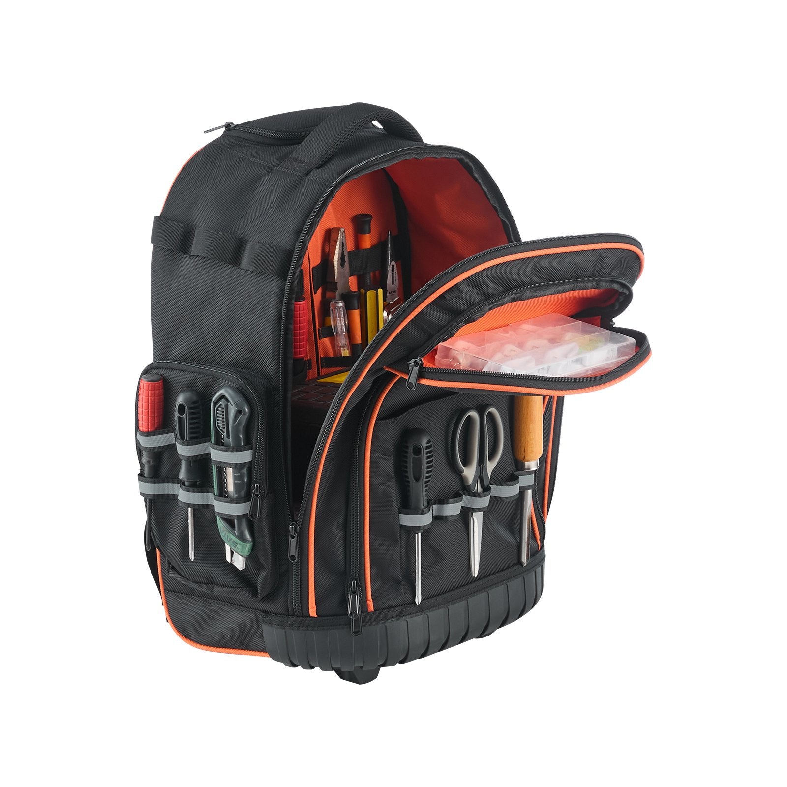 Rolling Tool Backpack, 110 lbs Load Capacity, 45 Pockets Heavy Duty Roller Tool Bag on Wheels, Adjustable V952-GLGJBB14YC168FJ9Q001V0