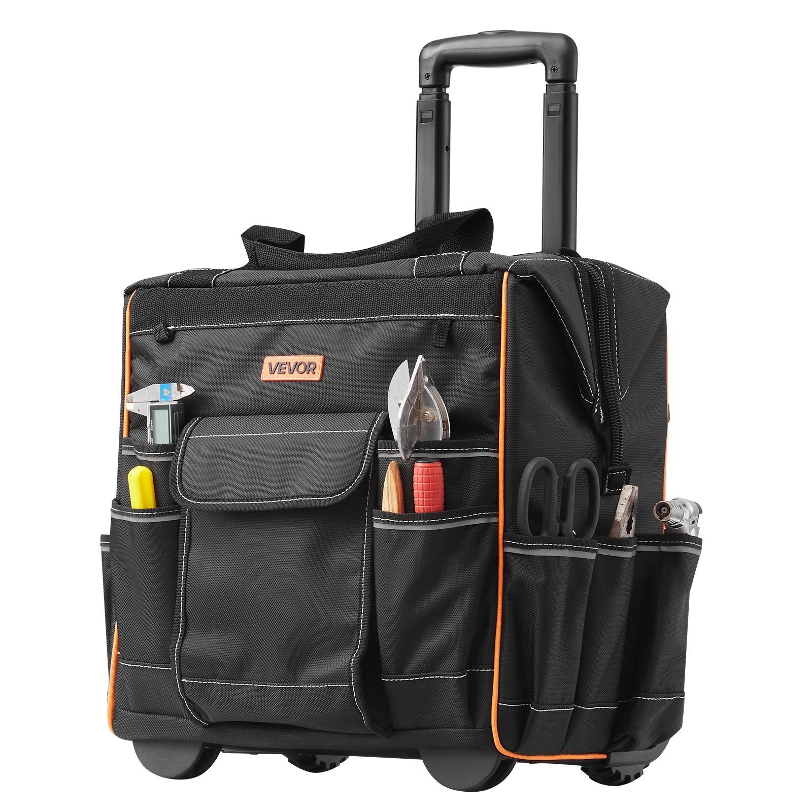 Rolling Tool Bag, 110 lbs Load Capacity, 25 Pockets Heavy Duty Roller Tool Bag on Wheels, Adjustable V952-GLGJD15YC600Y4UPW001V0