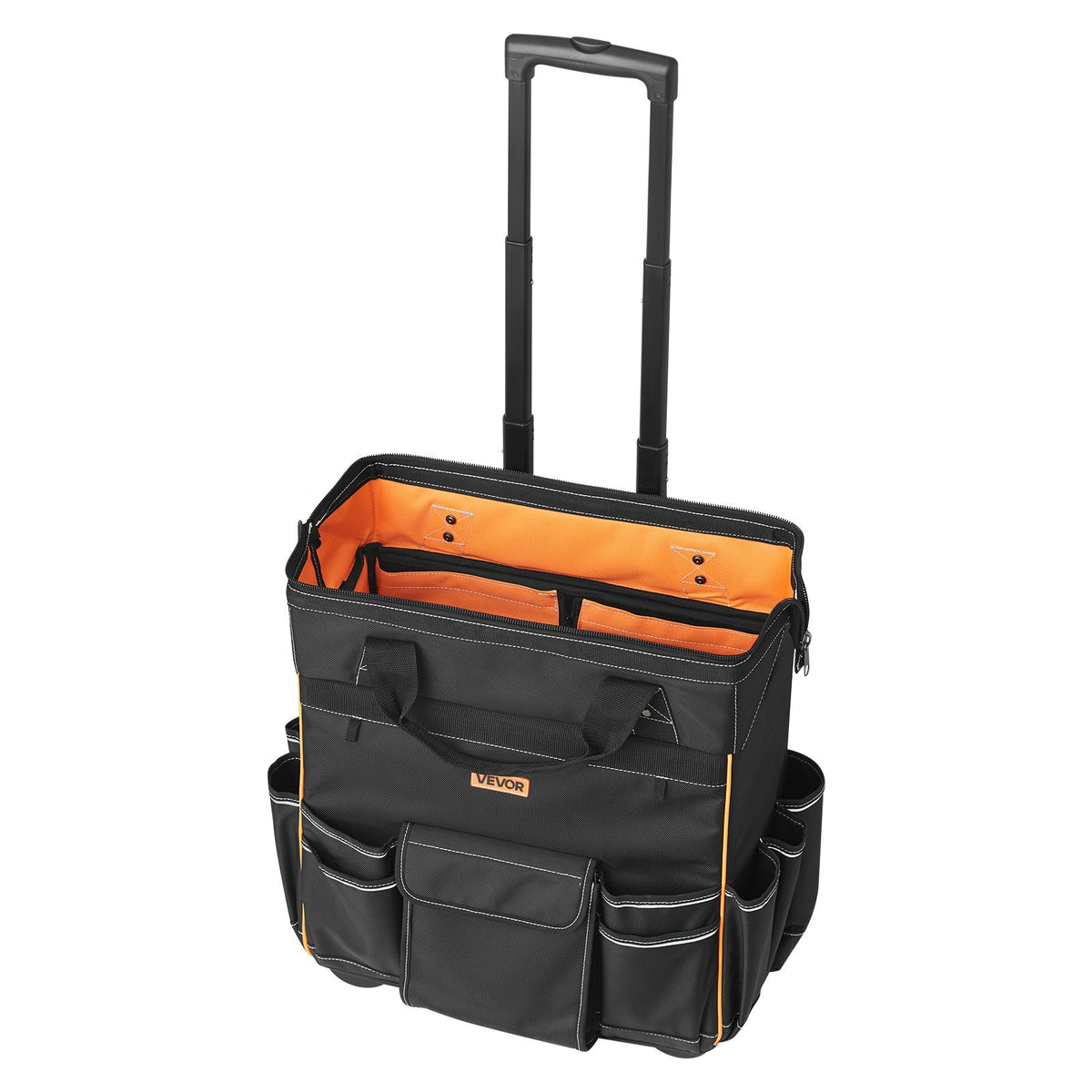 Rolling Tool Bag, 110 lbs Load Capacity, 25 Pockets Heavy Duty Roller Tool Bag with Adjustable Telescoping V952-GLGJD18YC600UPU23001V0