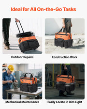 Rolling Tool Bag, 110 lbs Load Capacity, 27 Pockets Heavy Duty Roller Tool Bag on Wheels, Adjustable V952-GLGJD20YC16849CWN001V0