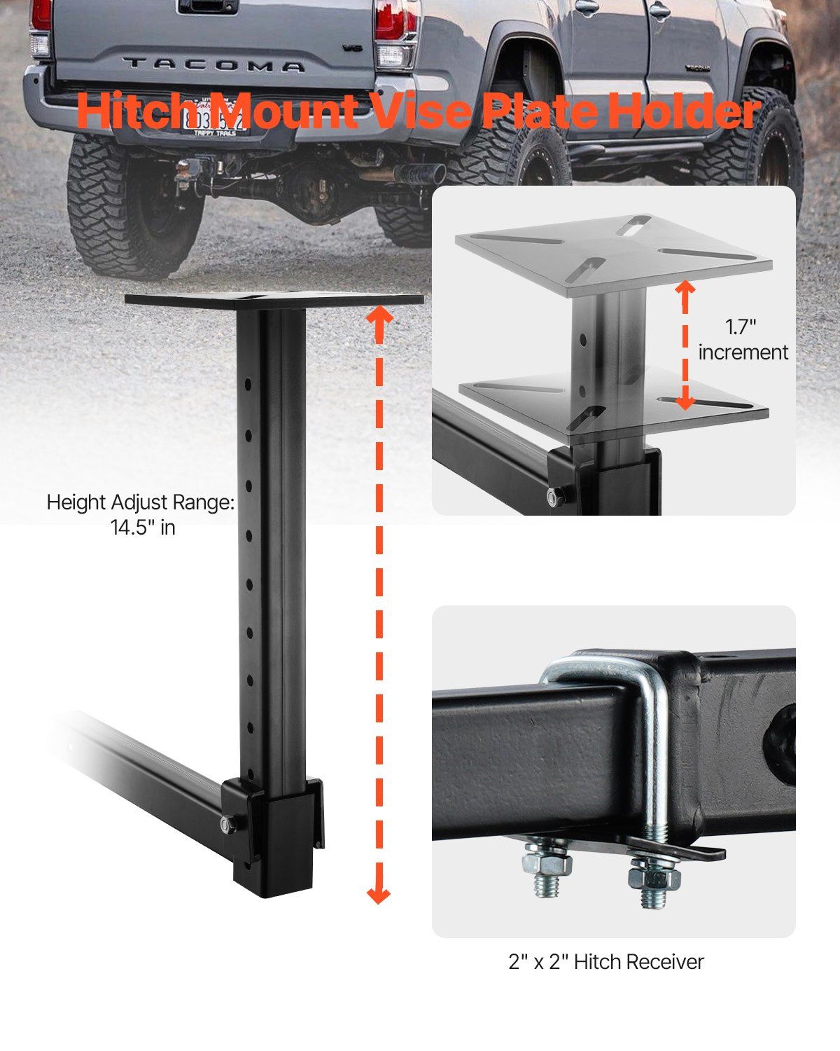 Heavy-Duty Pipe Chain Vise, 1/8" - 5" Pipe Capacity, 26" Rugged Chain & Cast Iron Base, Hitch Mount Vise V952-GLHQ185INCHH5UBQYV0