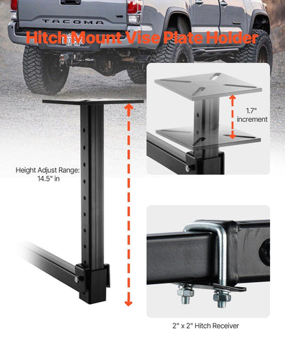 Heavy-Duty Pipe Chain Vise, 1/8" - 5" Pipe Capacity, 26" Rugged Chain & Cast Iron Base, Hitch Mount Vise V952-GLHQ185INCHH5UBQYV0