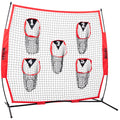 6 x 6 ft Football Trainer Throwing Net, Training Throwing Target Practice Net with 5 Target Pockets, Knotless V952-GLQW66YC0000MVBSYV0