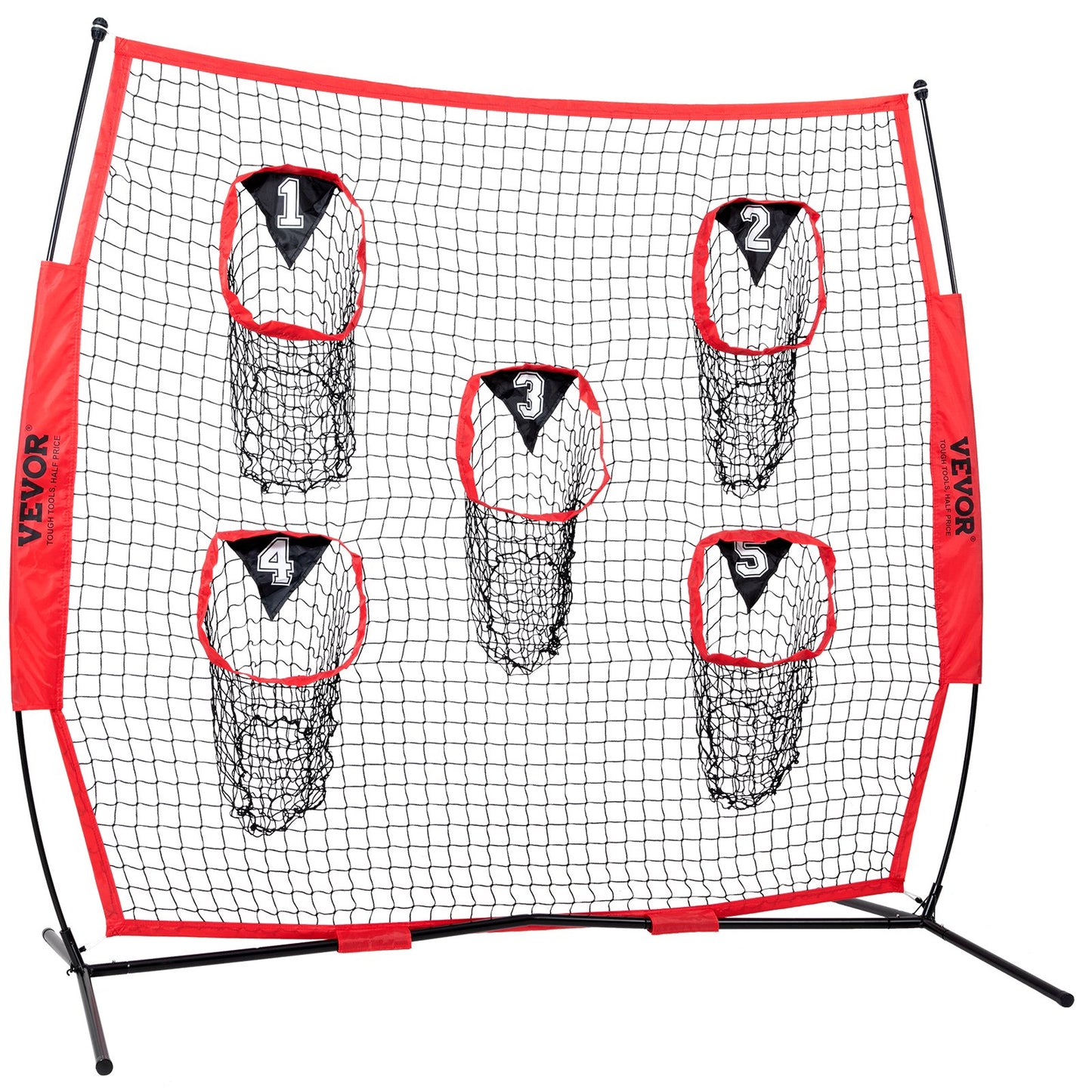 6 x 6 ft Football Trainer Throwing Net, Training Throwing Target Practice Net with 5 Target Pockets, Knotless V952-GLQW66YC0000MVBSYV0