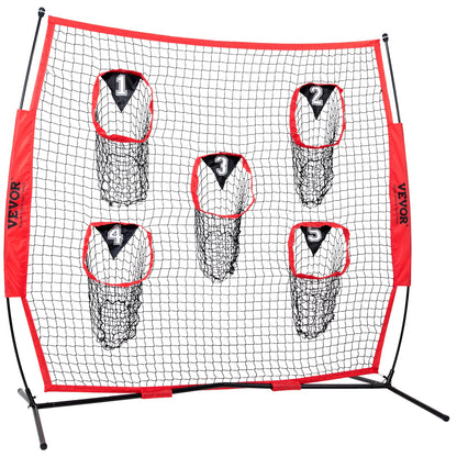 6 x 6 ft Football Trainer Throwing Net, Training Throwing Target Practice Net with 5 Target Pockets, Knotless V952-GLQW66YC0000MVBSYV0