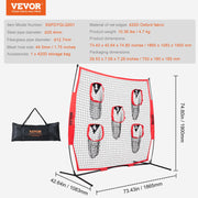 6 x 6 ft Football Trainer Throwing Net, Training Throwing Target Practice Net with 5 Target Pockets, Knotless V952-GLQW66YC0000MVBSYV0