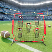 6 x 6 ft Football Trainer Throwing Net, Training Throwing Target Practice Net with 5 Target Pockets, Knotless V952-GLQW66YC0000MVBSYV0