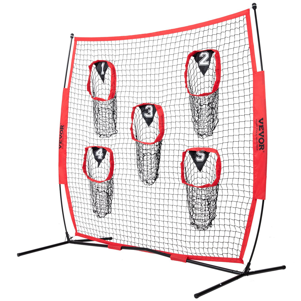 6 x 6 ft Football Trainer Throwing Net, Training Throwing Target Practice Net with 5 Target Pockets, Knotless V952-GLQW66YC0000MVBSYV0