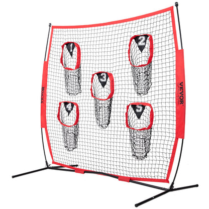 6 x 6 ft Football Trainer Throwing Net, Training Throwing Target Practice Net with 5 Target Pockets, Knotless V952-GLQW66YC0000MVBSYV0