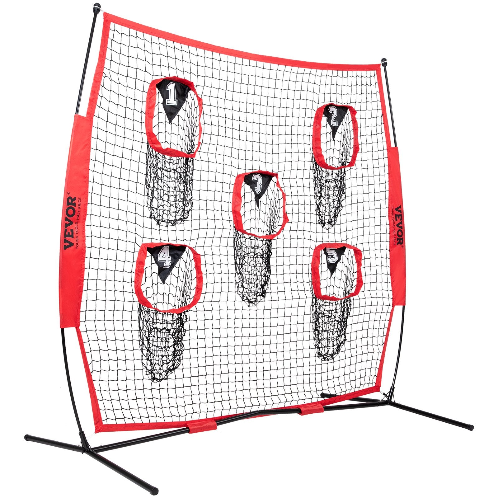 6 x 6 ft Football Trainer Throwing Net, Training Throwing Target Practice Net with 5 Target Pockets, Knotless V952-GLQW66YC0000MVBSYV0