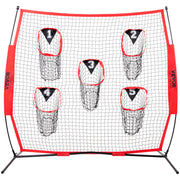 6 x 6 ft Football Trainer Throwing Net, Training Throwing Target Practice Net with 5 Target Pockets, Knotless V952-GLQW66YC0000MVBSYV0