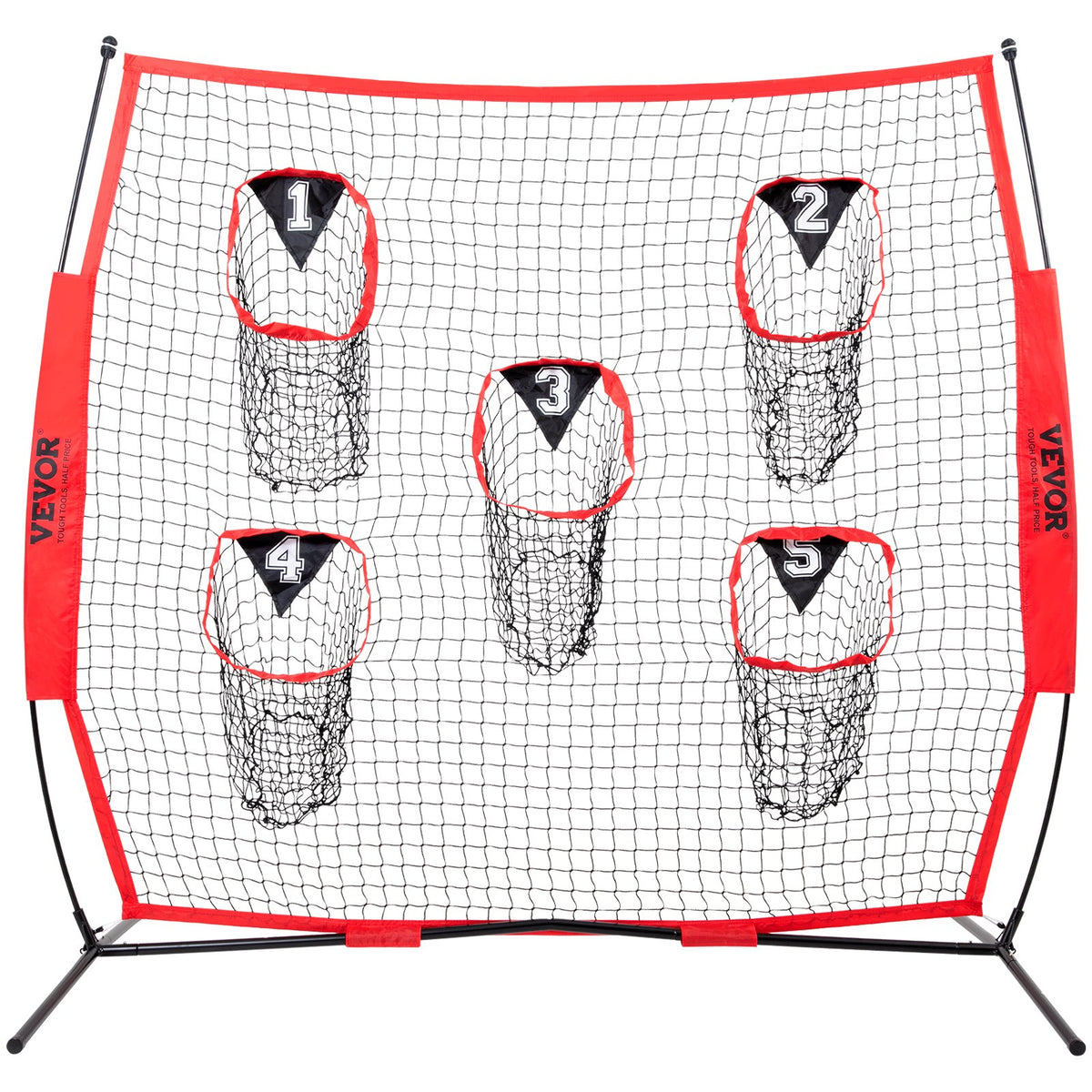 6 x 6 ft Football Trainer Throwing Net, Training Throwing Target Practice Net with 5 Target Pockets, Knotless V952-GLQW66YC0000MVBSYV0