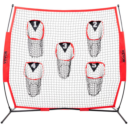 6 x 6 ft Football Trainer Throwing Net, Training Throwing Target Practice Net with 5 Target Pockets, Knotless V952-GLQW66YC0000MVBSYV0