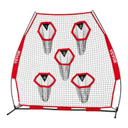 2133.6 x 2133.6mm Football Trainer Throwing Net, Training Throwing Target Practice Net with 5 Target Pockets, V952-GLQW77YC5KXWQ8XVG001V0