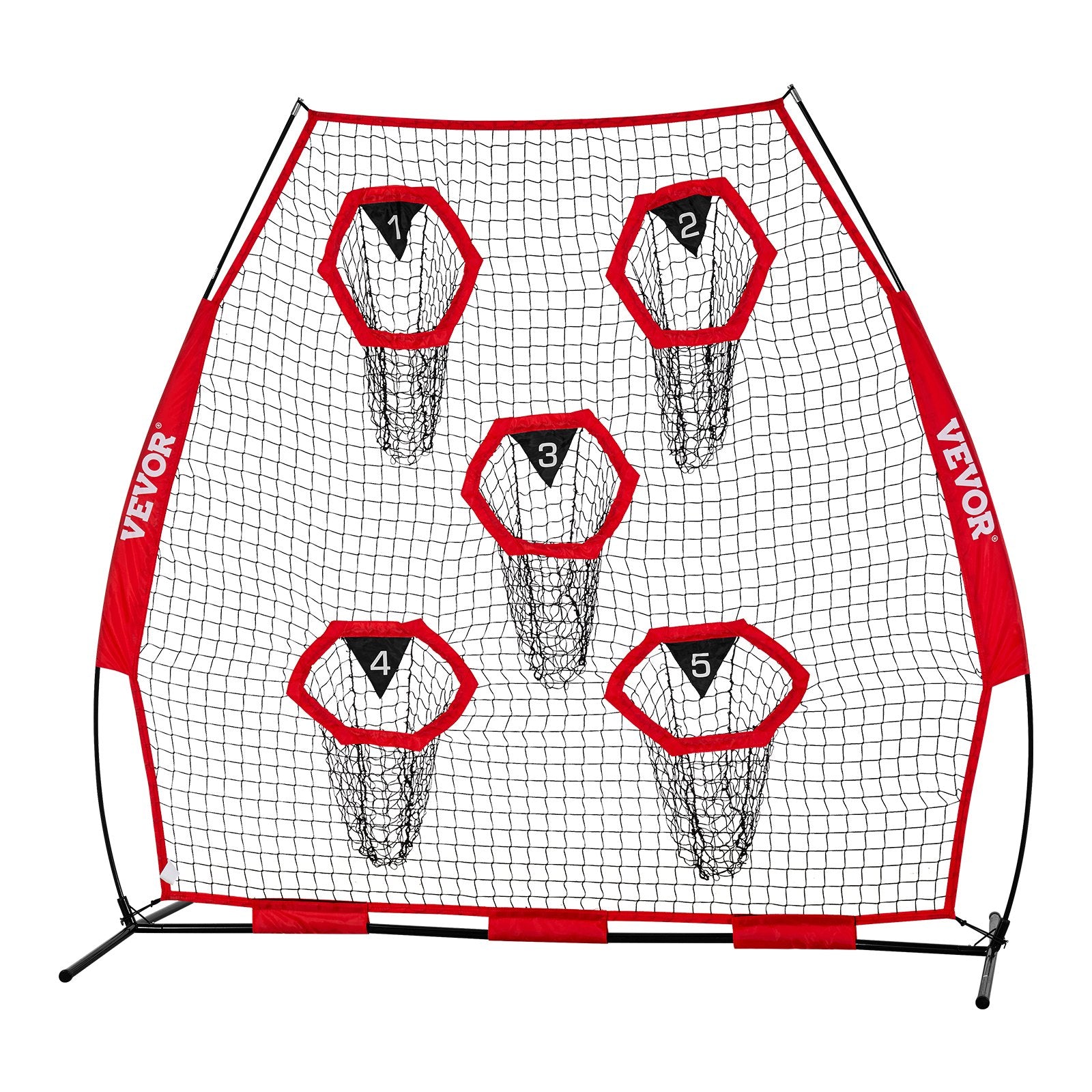 2133.6 x 2133.6mm Football Trainer Throwing Net, Training Throwing Target Practice Net with 5 Target Pockets, V952-GLQW77YC5KXWQ8XVG001V0