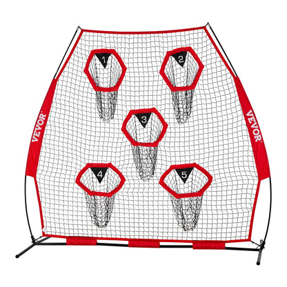 2133.6 x 2133.6mm Football Trainer Throwing Net, Training Throwing Target Practice Net with 5 Target Pockets, V952-GLQW77YC5KXWQ8XVG001V0