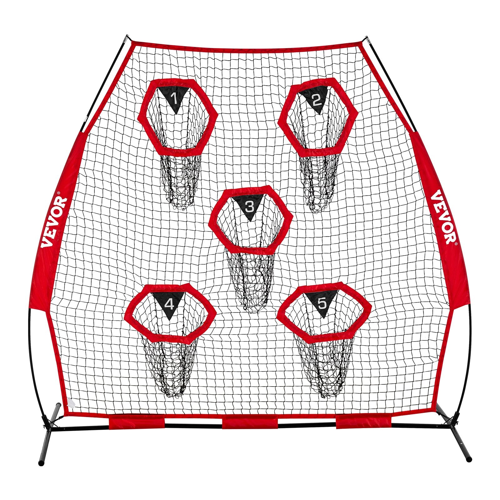 2133.6 x 2133.6mm Football Trainer Throwing Net, Training Throwing Target Practice Net with 5 Target Pockets, V952-GLQW77YC5KXWQ8XVG001V0