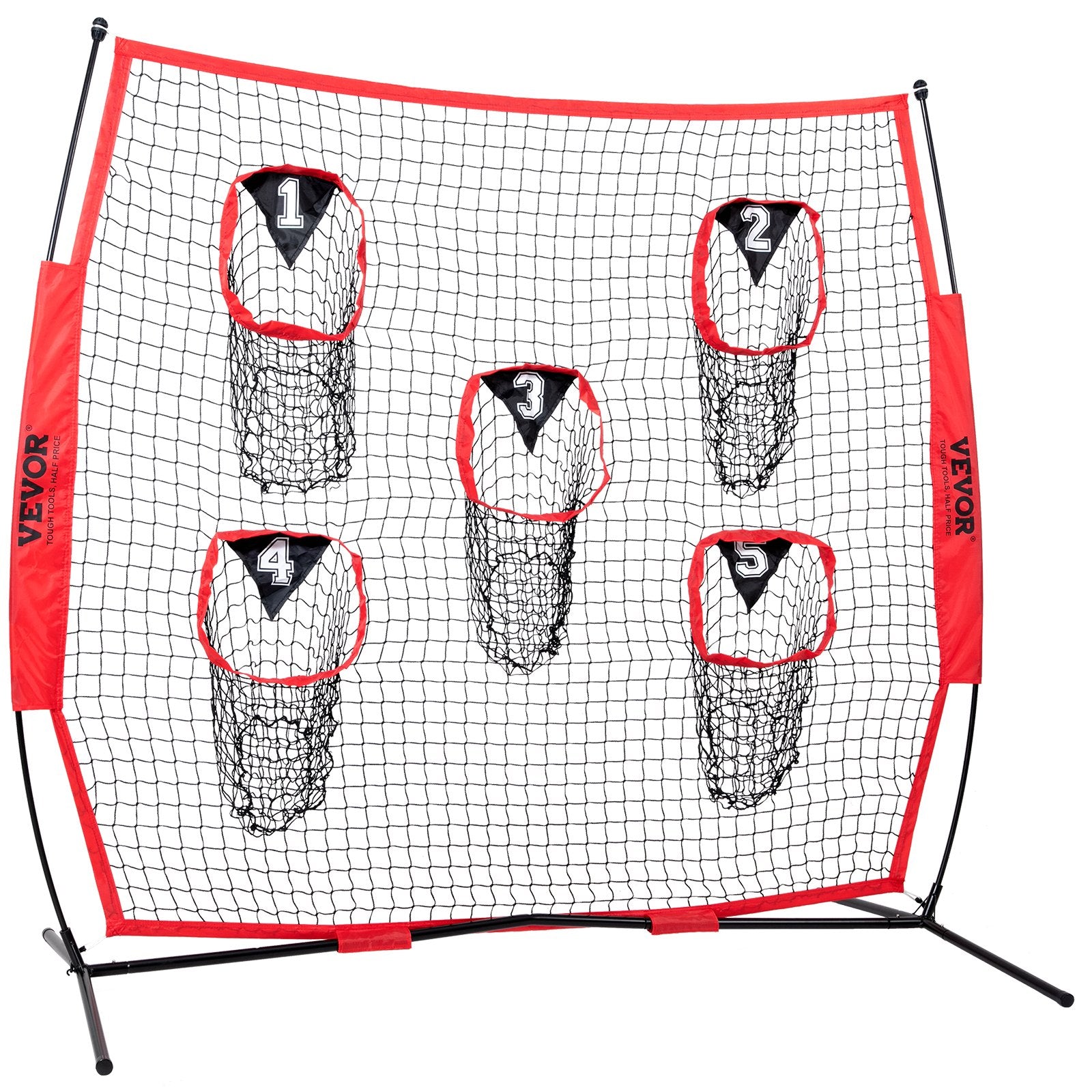 8 x 8 ft Football Trainer Throwing Net, Training Throwing Target Practice Net with 5 Target Pockets, Knotless V952-GLQW88YC0000RHWMZV0