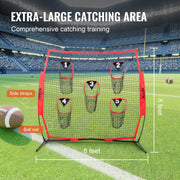 8 x 8 ft Football Trainer Throwing Net, Training Throwing Target Practice Net with 5 Target Pockets, Knotless V952-GLQW88YC0000RHWMZV0