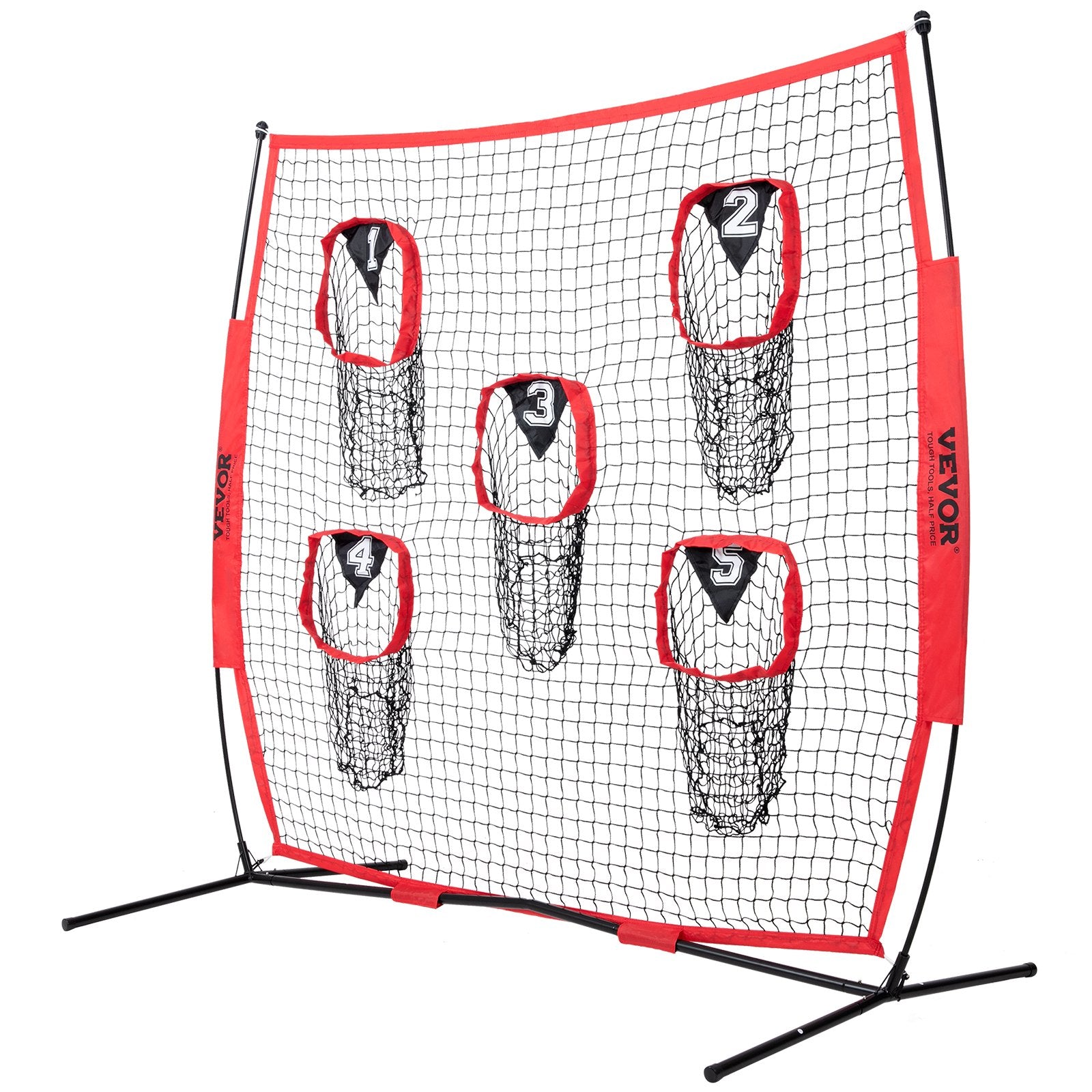 8 x 8 ft Football Trainer Throwing Net, Training Throwing Target Practice Net with 5 Target Pockets, Knotless V952-GLQW88YC0000RHWMZV0