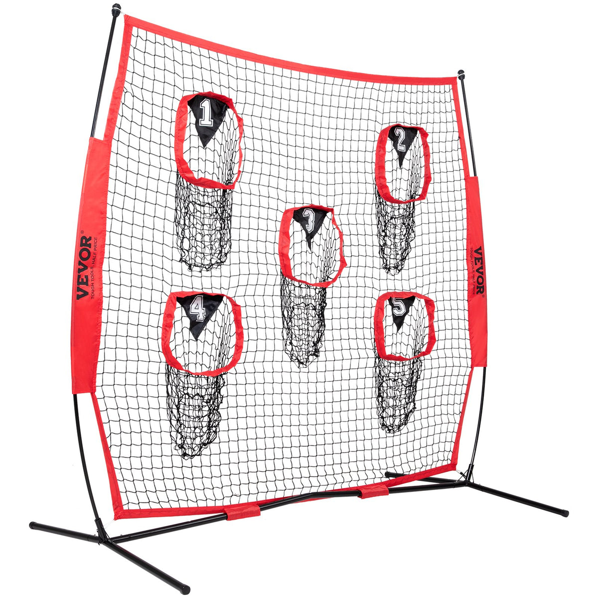 8 x 8 ft Football Trainer Throwing Net, Training Throwing Target Practice Net with 5 Target Pockets, Knotless V952-GLQW88YC0000RHWMZV0