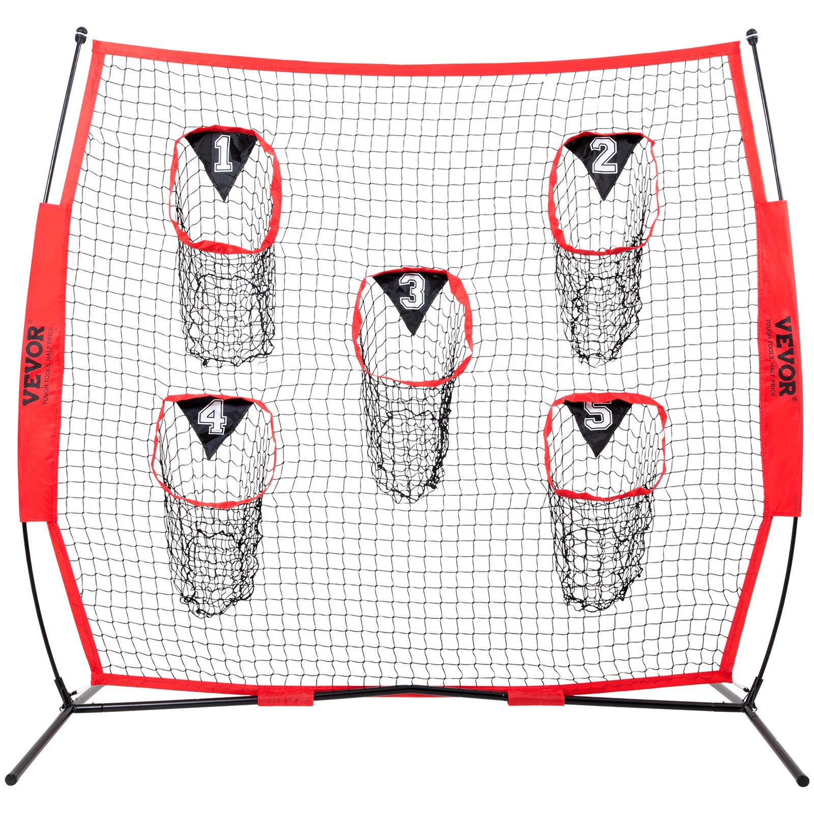 8 x 8 ft Football Trainer Throwing Net, Training Throwing Target Practice Net with 5 Target Pockets, Knotless V952-GLQW88YC0000RHWMZV0