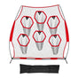 2438.4x2438.4mm Football Trainer Throwing Net, Training Throwing Target Practice Net with 6 Target Pockets, V952-GLQW88YC6KXWLAMWO001V0